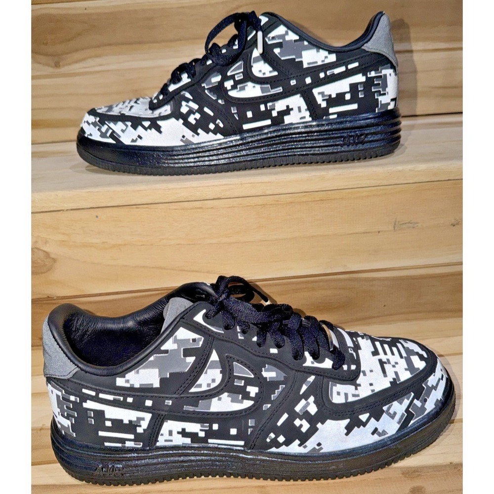EXCELLENT Nike Lunar Force 1 Low Digi Camo Mens 11 Black Gray AF1 No Box